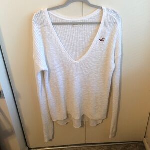 Hollister Women’s XS/S Deep V Neck White Sweater